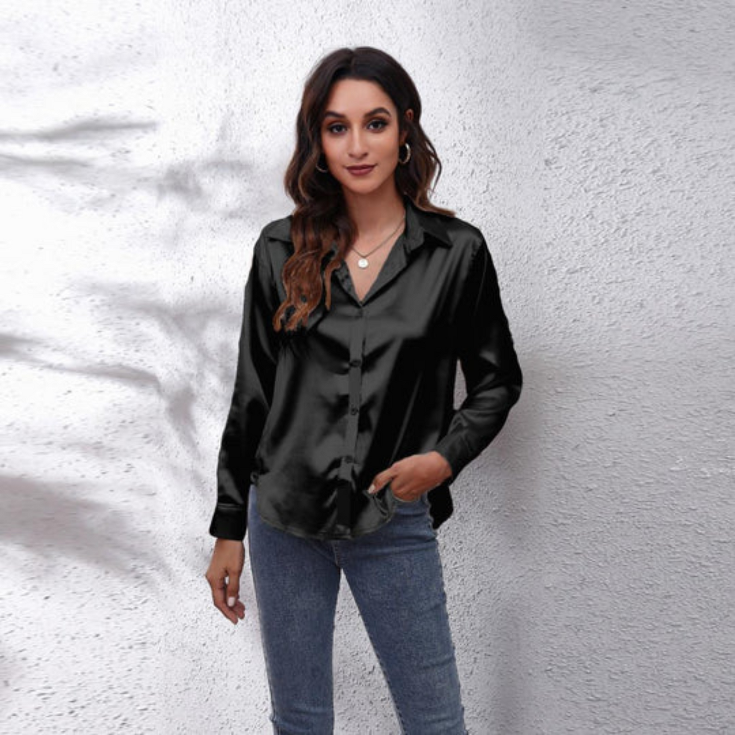 Carina | Satin summer blouse for women