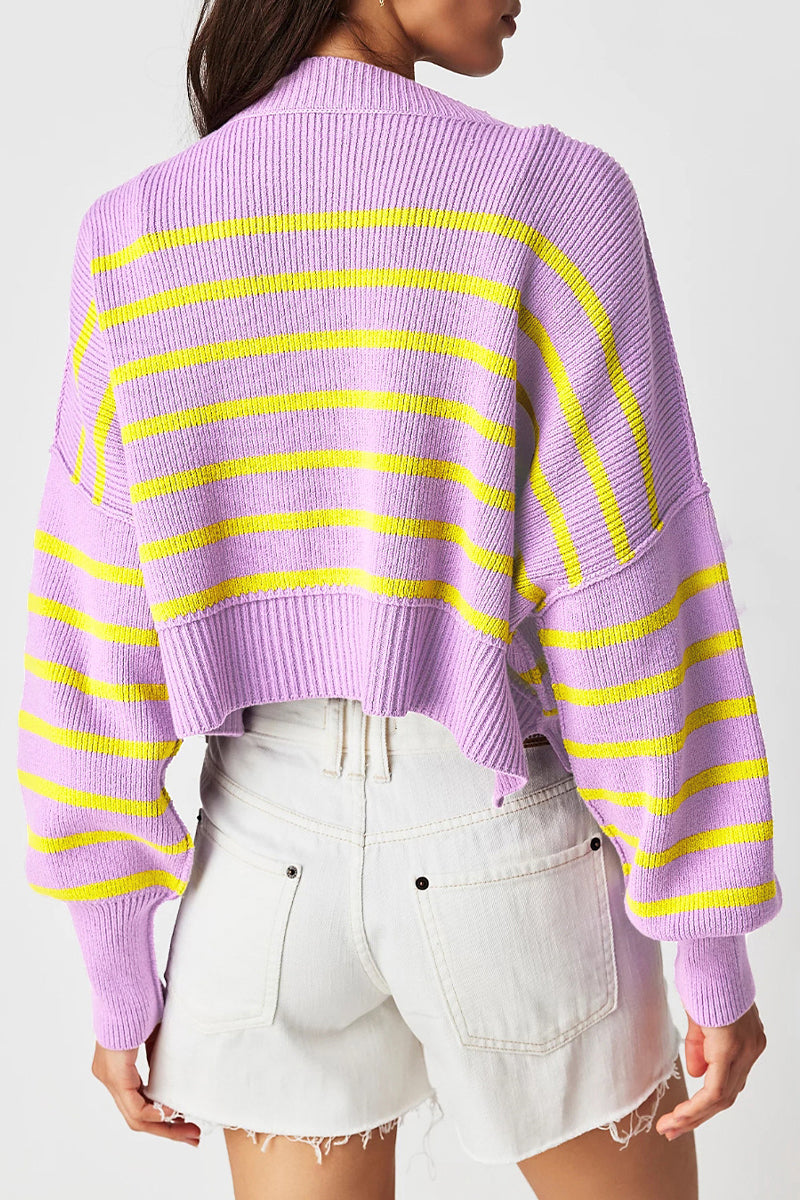 Yazmin | Casual solid patchwork O-neck tops