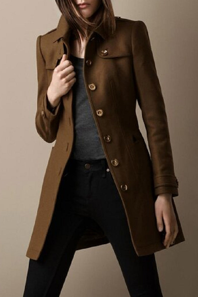 Andrea | Elegant solid patchwork turn-down collar outerwear