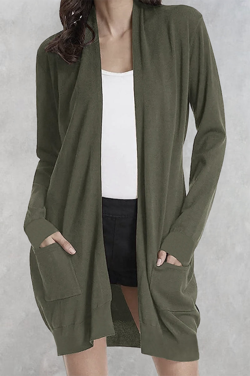 Francisca | Casual outerwear with fixed pocket cardigan collar