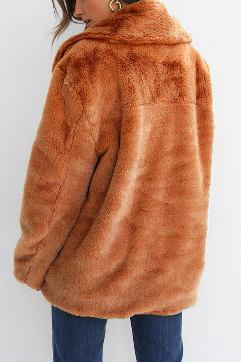Ivana | Casual solid patchwork turn-down collar outerwear