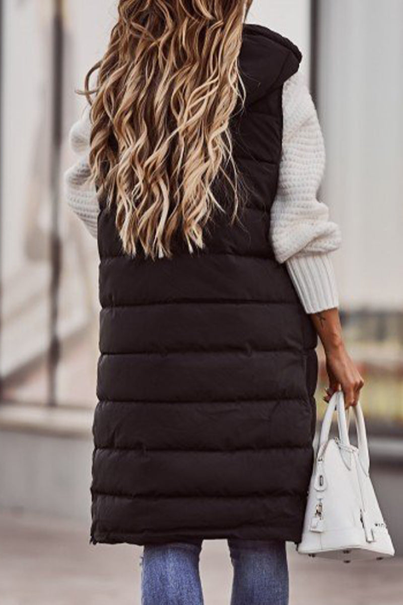 Maria José | Casual street vests with stand-up collar and plain zipper