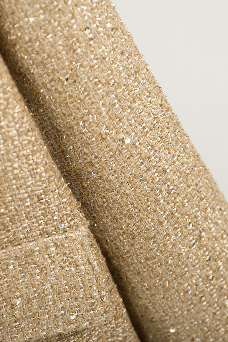 Brigida | Casual everyday outerwear with solid color sequins, patchwork and stand-up collar