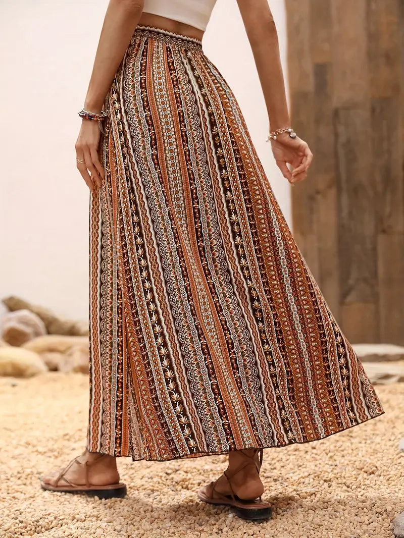 Aubrey® | Tribal Print Flared Skirt