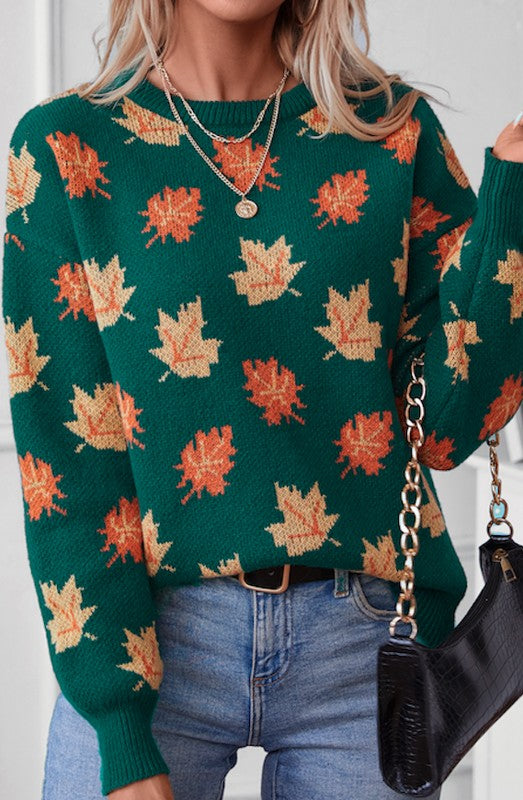 Monique | All-over leaf sweater