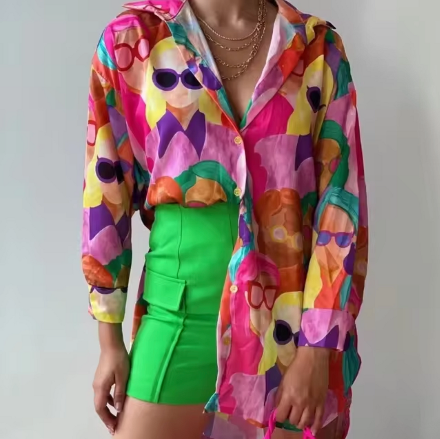 Hazel® | Casual Colorful Wide Sleeve Blouse