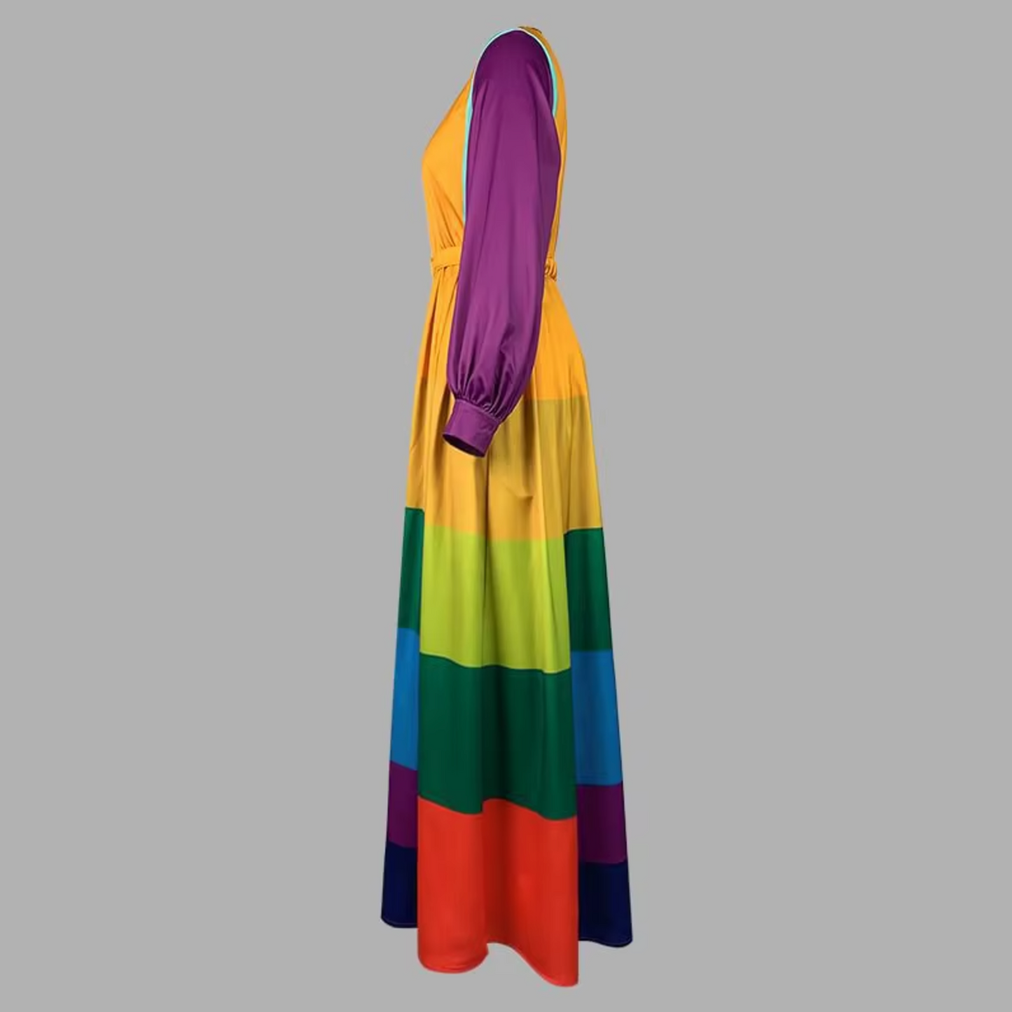 Patrizia® | Long-Sleeved Rainbow-Colored Maxi Dress