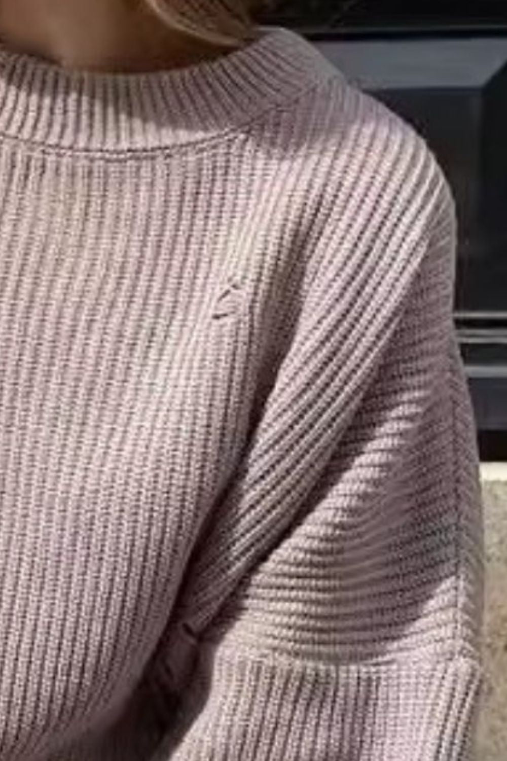 Brigitta | Long-sleeved crew-neck sweater with a distressed look