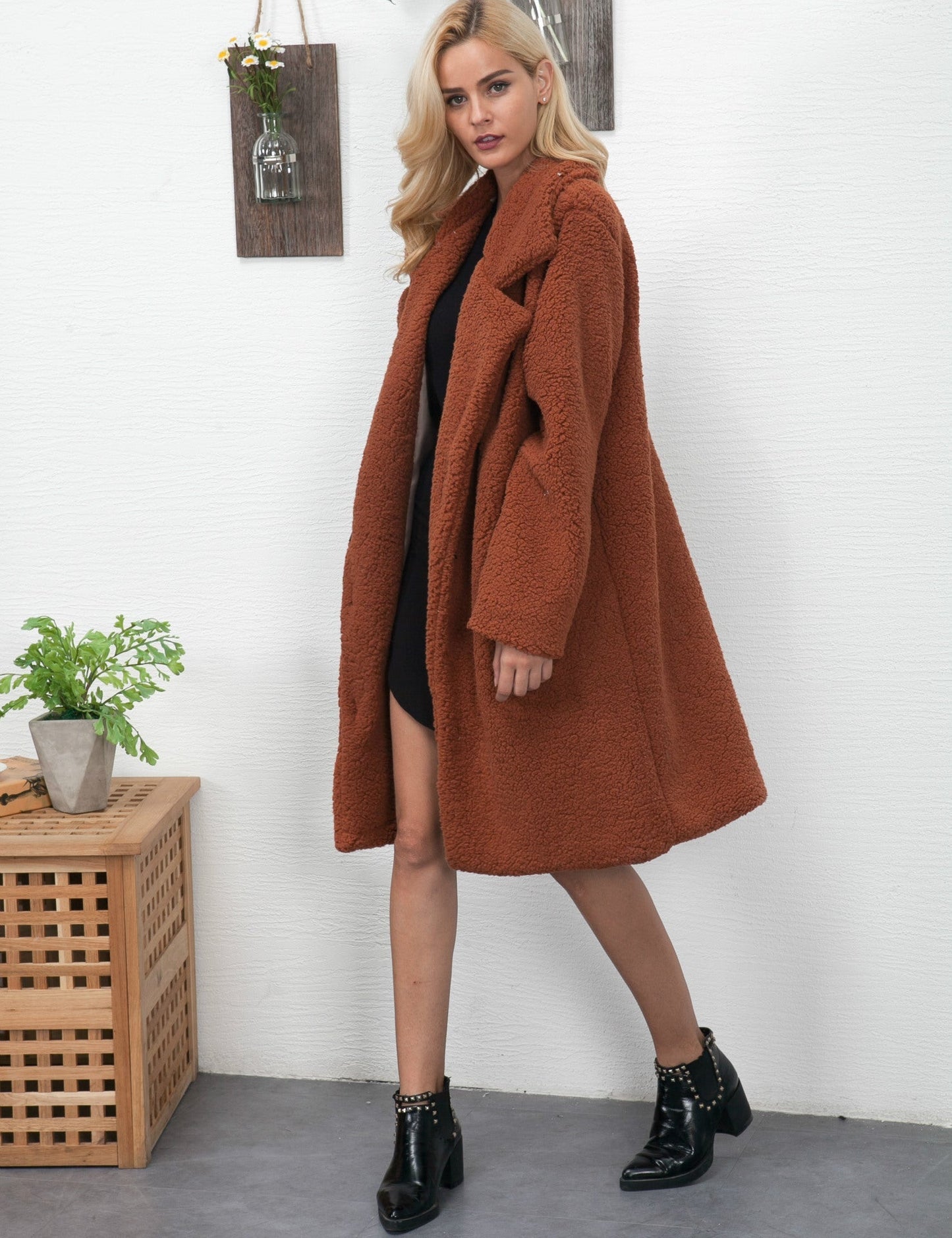 Rosalia® | Long teddy coat for women