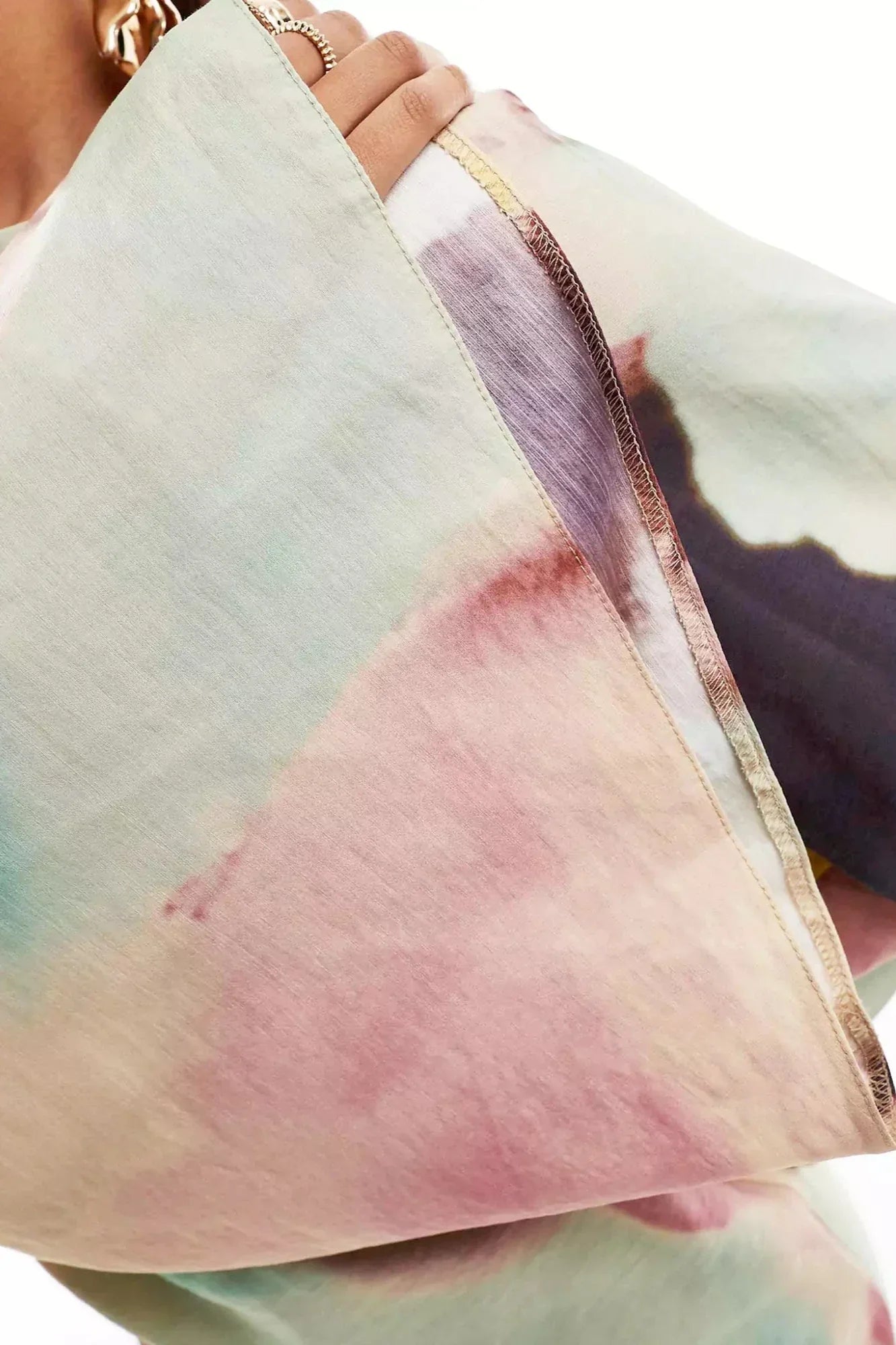 Mila® | Ultra-Long Dress With Abstract Watercolor Print