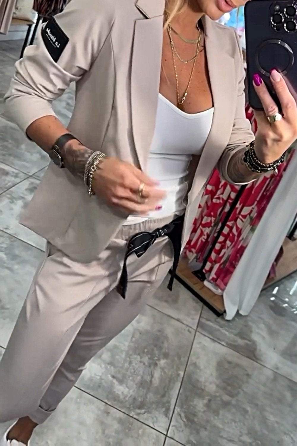 Simone | Elegant cotton jacket and trousers