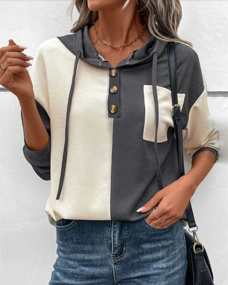 Josefa | Relaxed hoodie with a color block design