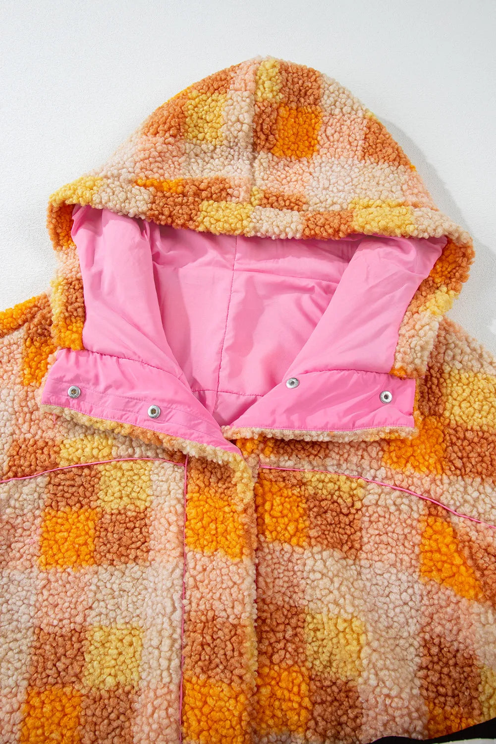 Marlene | Checked long sleeve hooded jacket