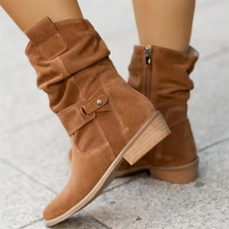 Marina | Low suede ankle boots