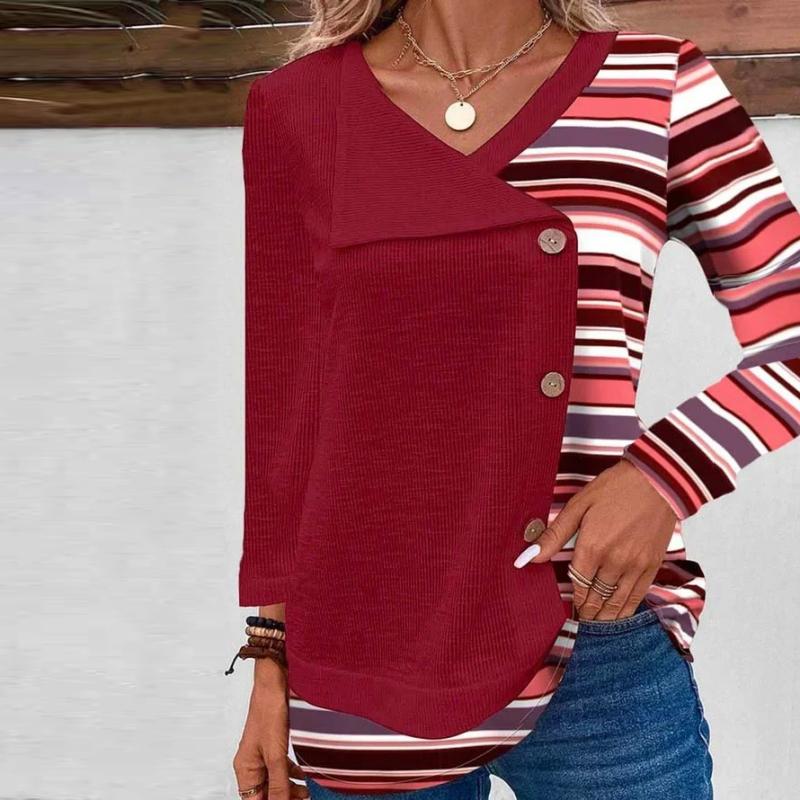 Phoebe® | Striped Patchwork Blouse