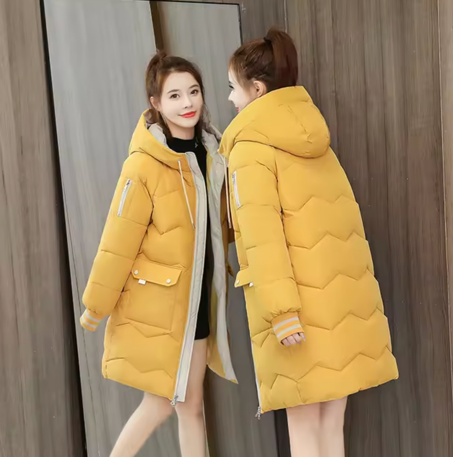 Tania | Long cotton parka coat