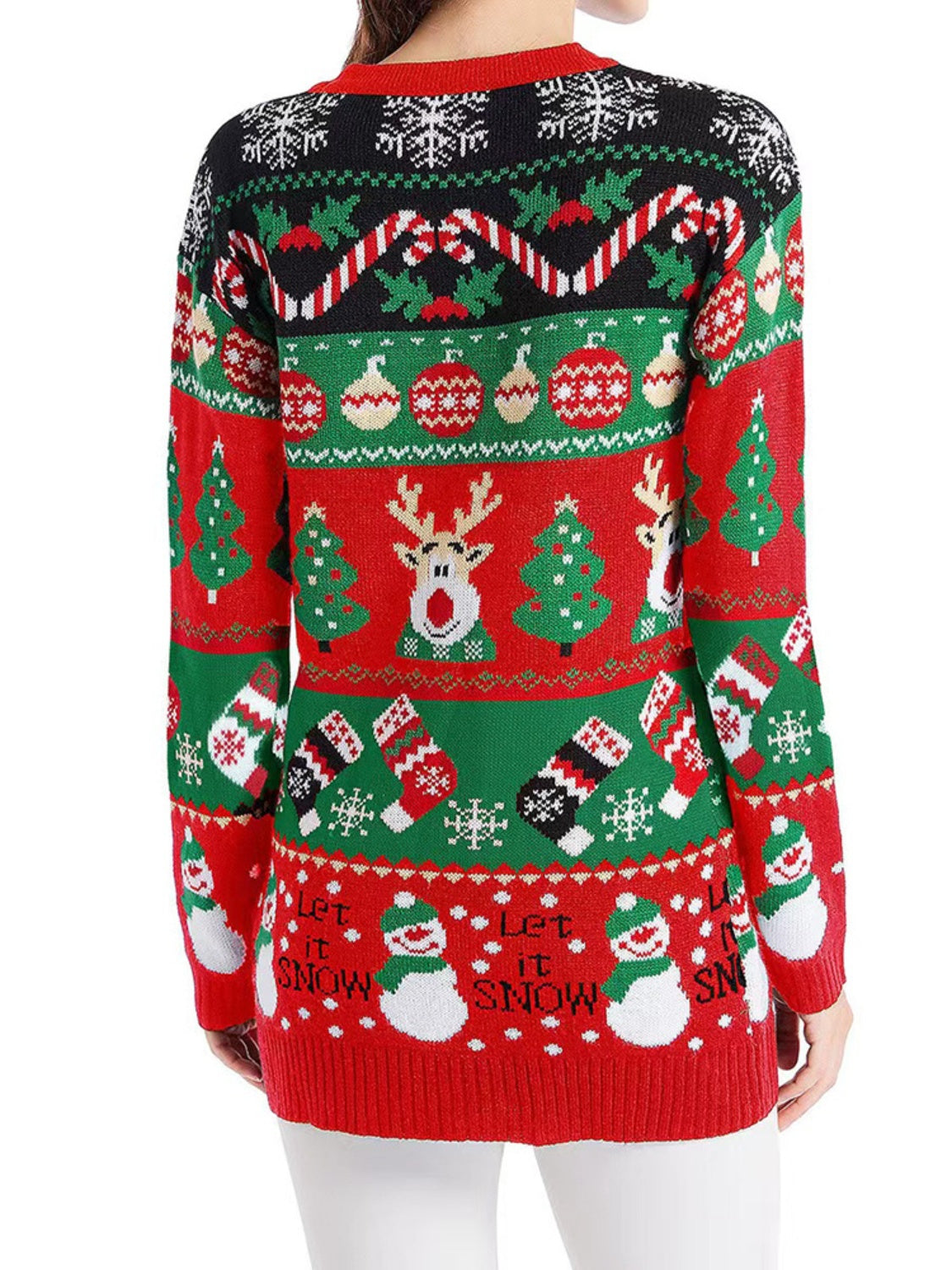 Claudette | Long-sleeved cardigan with reindeer buttons