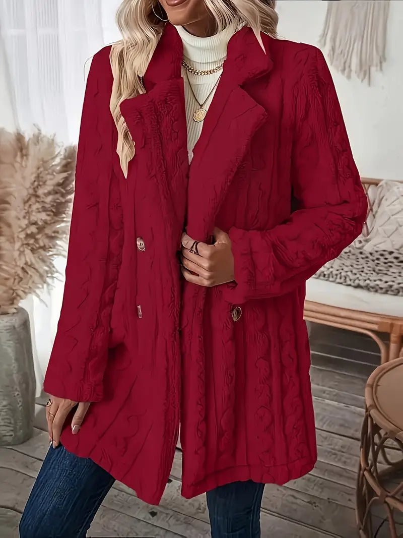 Magaly | Soft, solid color long sleeve thermal coat