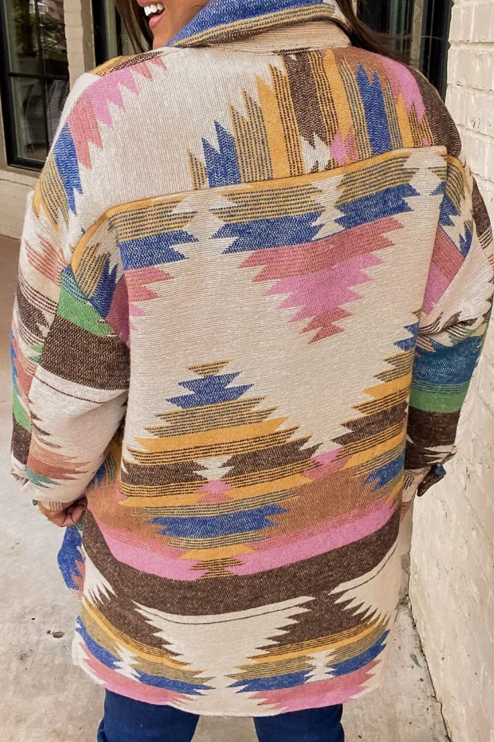 Avelina | Printed button-down long sleeve jacket