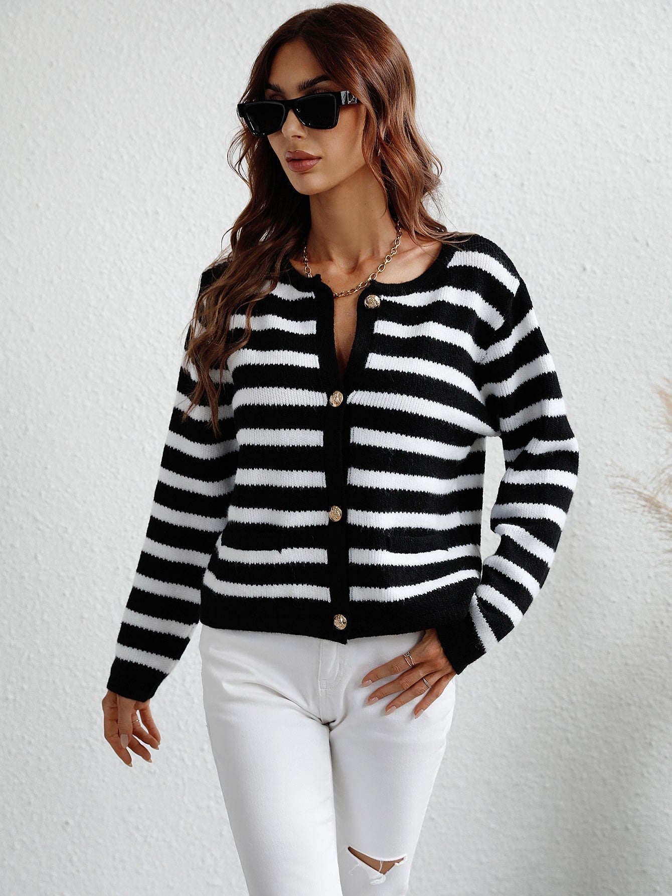 Luisa | Women's striped button-down jacket