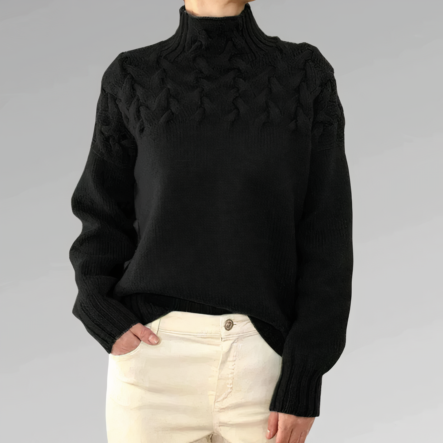 Ella | Knitted sweater with cable pattern