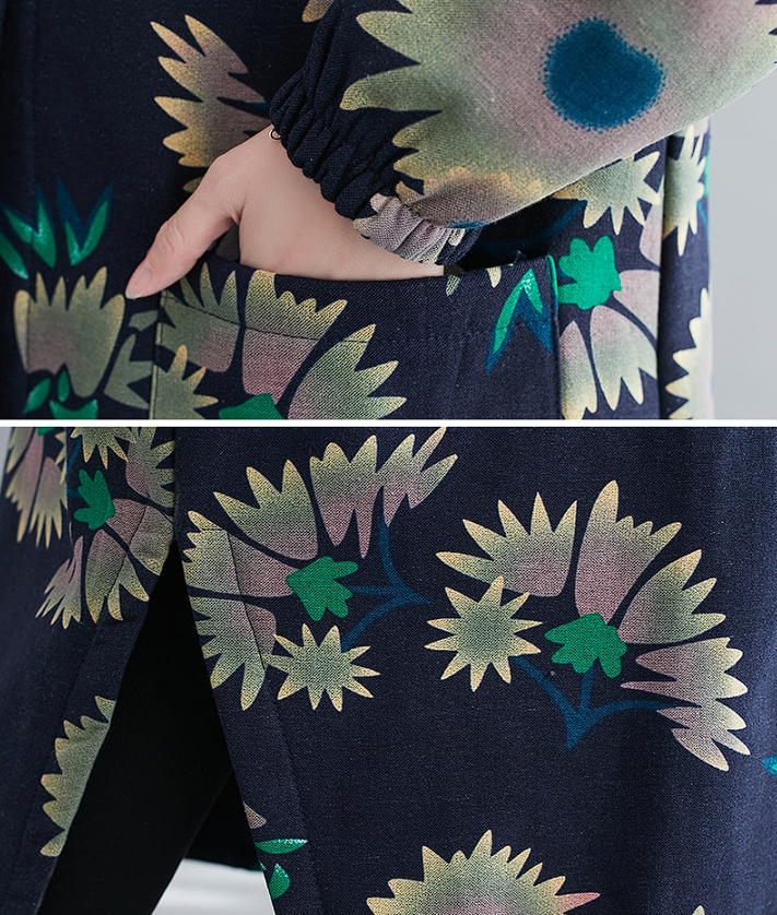 Mila | Long vintage-style cotton winter coat with hood