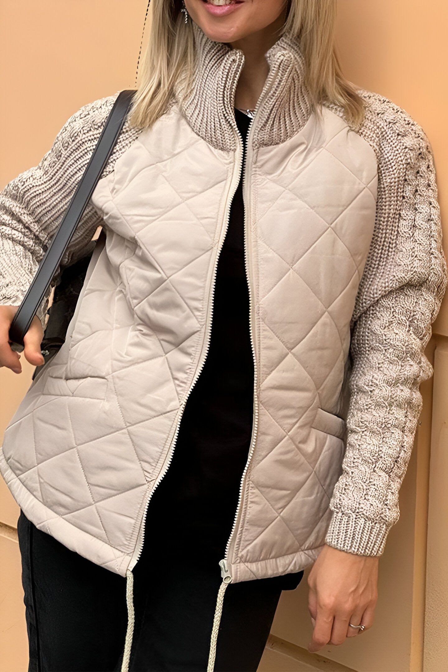 Guadalupe | Knitted patchwork zip jacket