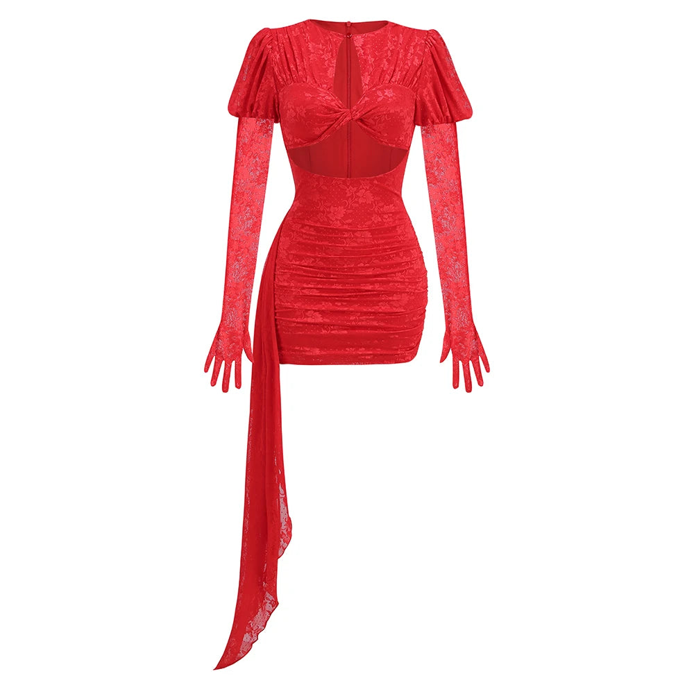 Lace Bodycon Mini Party Dress