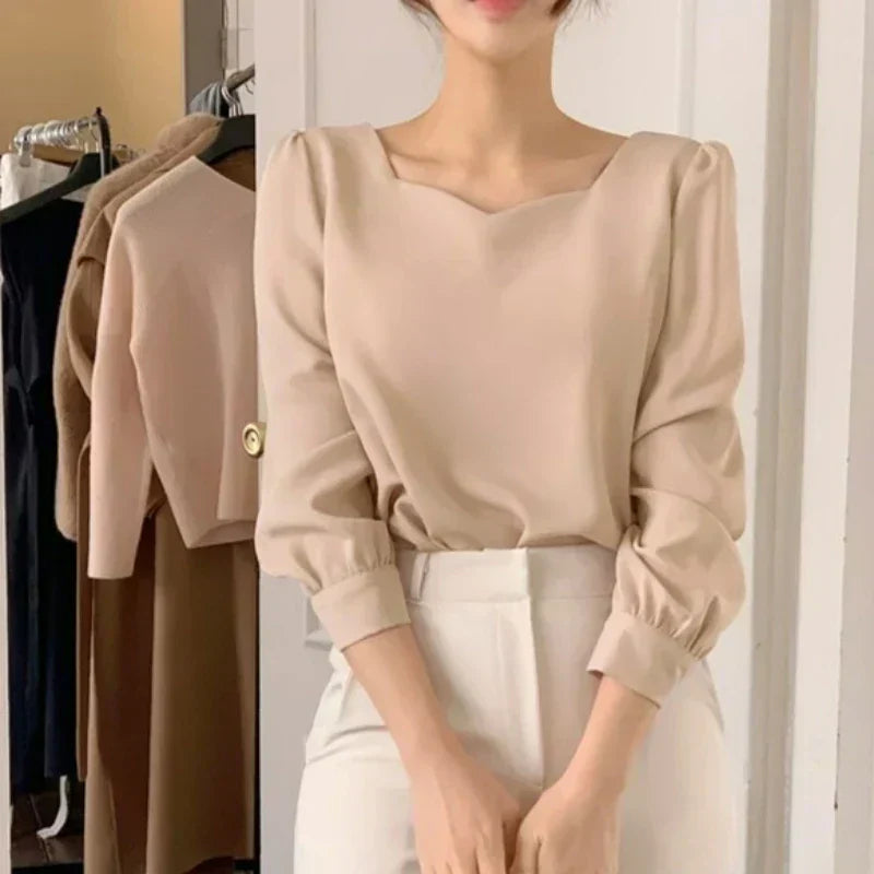 Lene® | Blouse With Square Collar