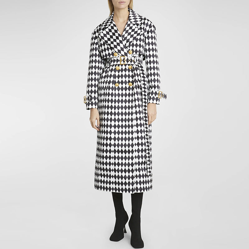 Noelia® | Harlequin trench coat for women