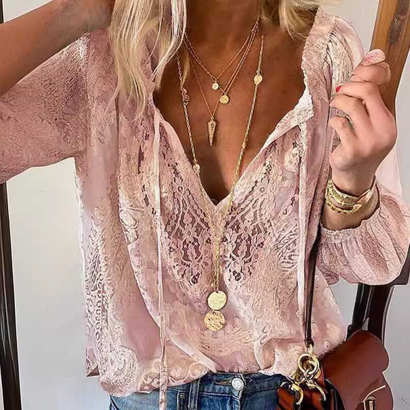 Nadia® | Blouse With Lace Shirt For Women