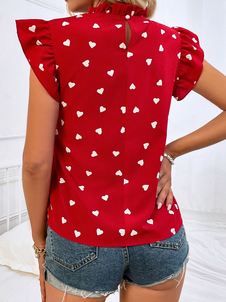 Juliana® | Printed Blouse With Ruffle Sleeves