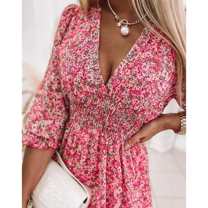 Magdalena® | Bohemian sundress with floral pattern for women