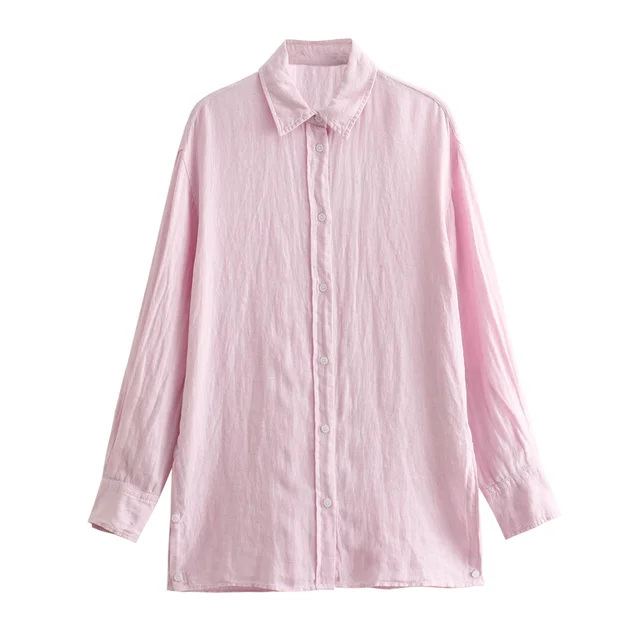Virginia® | Loose Fit Long Sleeves Linen Women'S Fashion