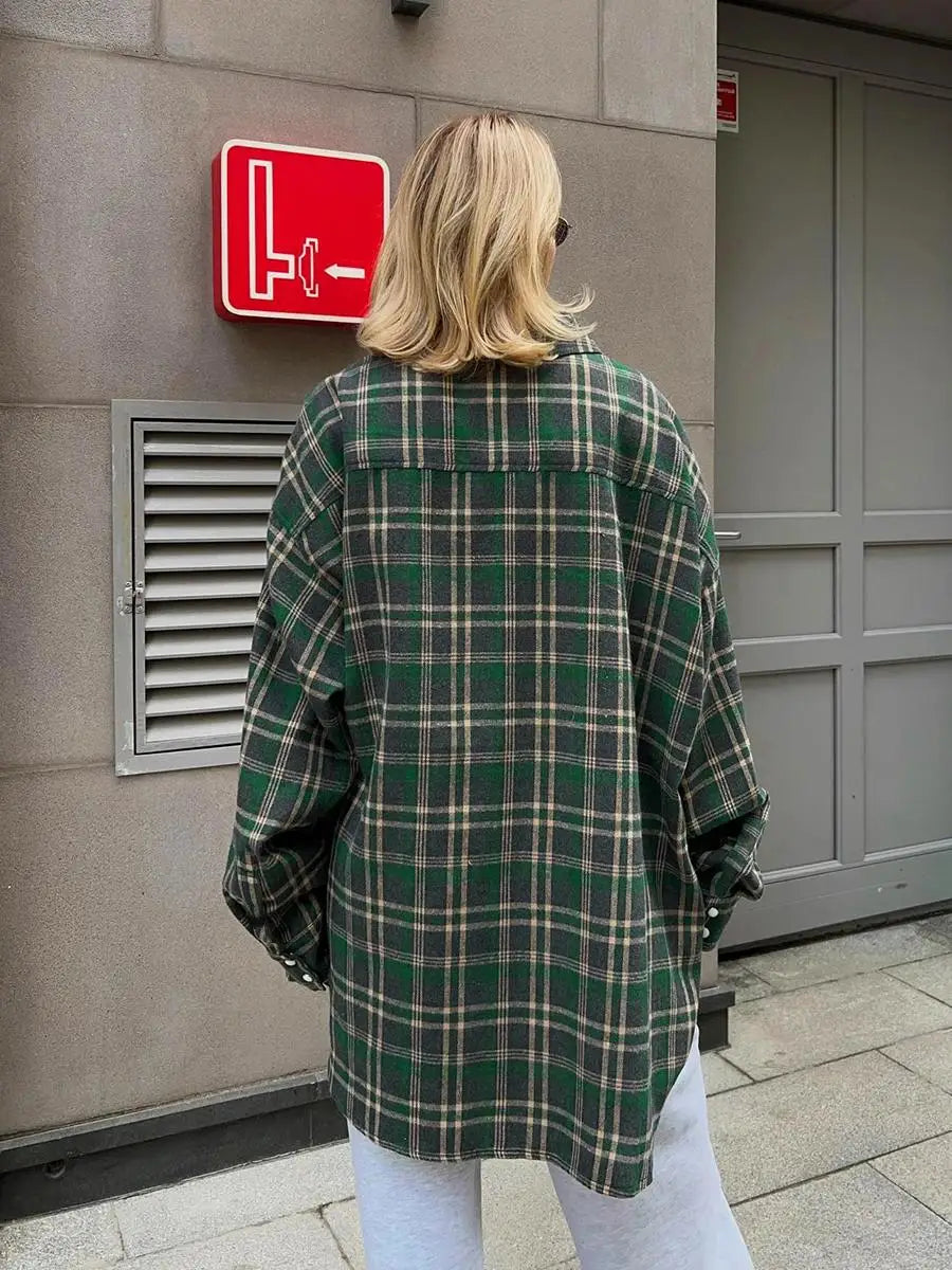 Inés | Vintage loose checked blouse
