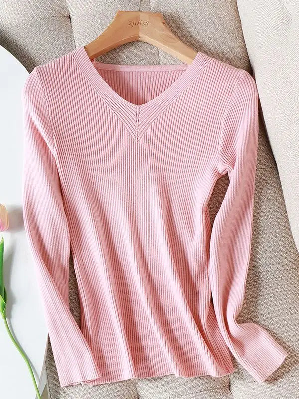 Geraldine | Chic autumn-winter sweater with a V-neck