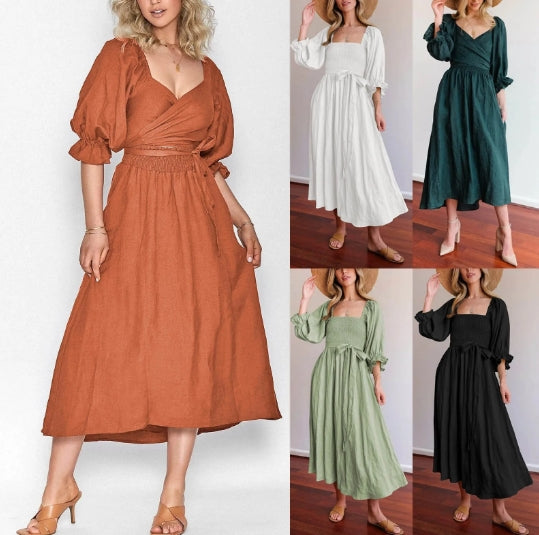 Martina® | French Dress With Ruffle Sleeves