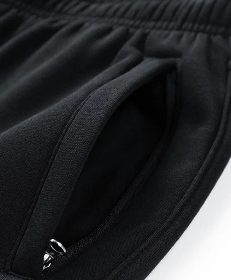Men's Tracksuit Two Piece Set with Zip Jacket and Geometric Detail