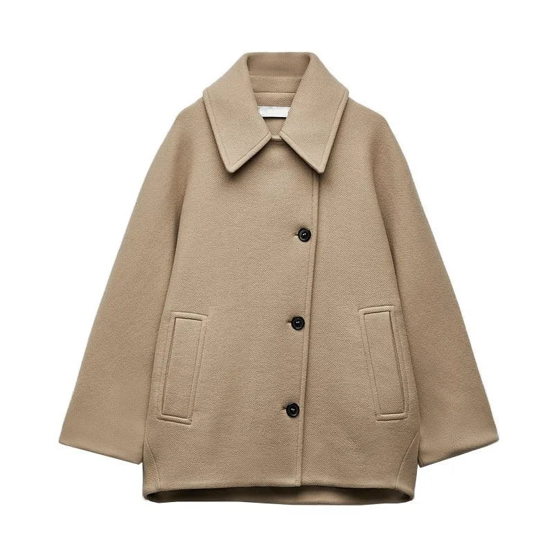 Caridad | Warm women's jacket with lapels and pockets