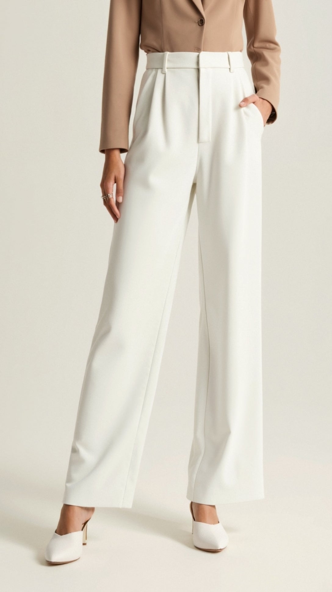 Caroline | Women’s High Waisted Wide Leg Trousers