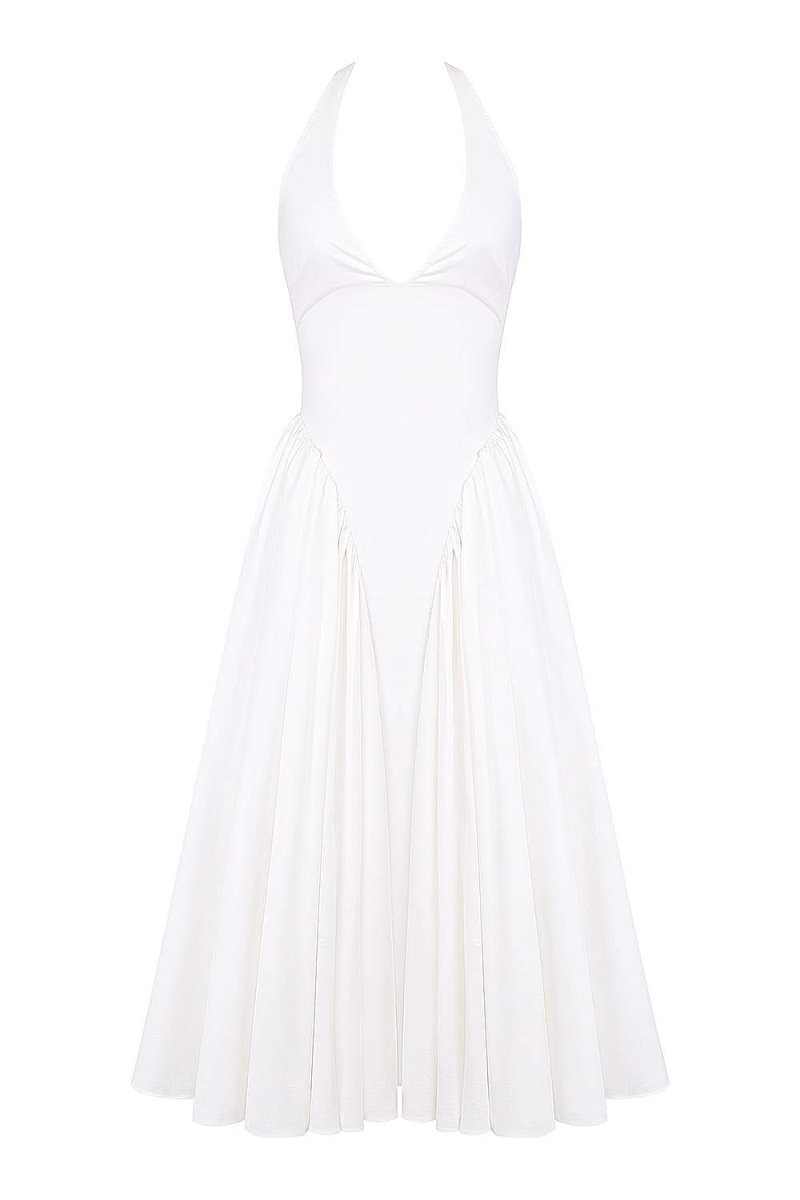 Eva® | Neck Midi Dress With Open Back