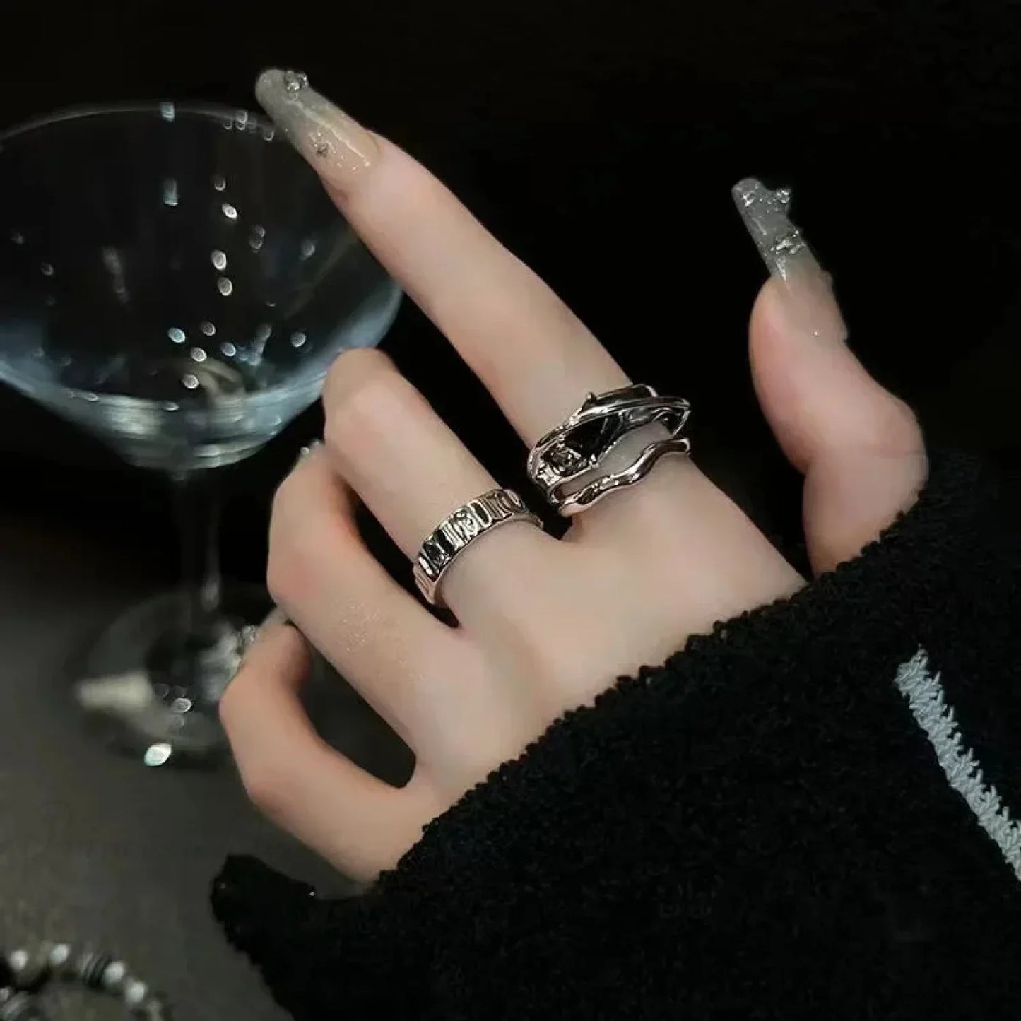 Antique Mysterious Crimson Crystal Cross Band