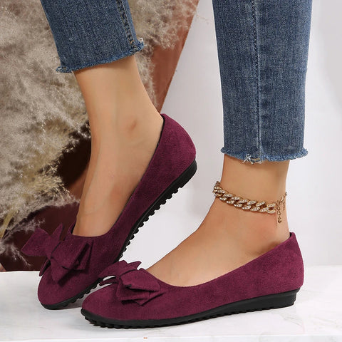 Rebecca | Women’s Spring Bow Accent Ballet Flats
