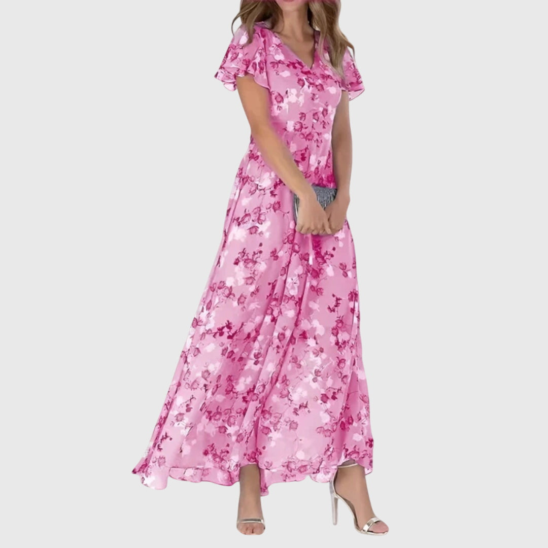 Betty | Women's V-Neck Floral Maxi Dress