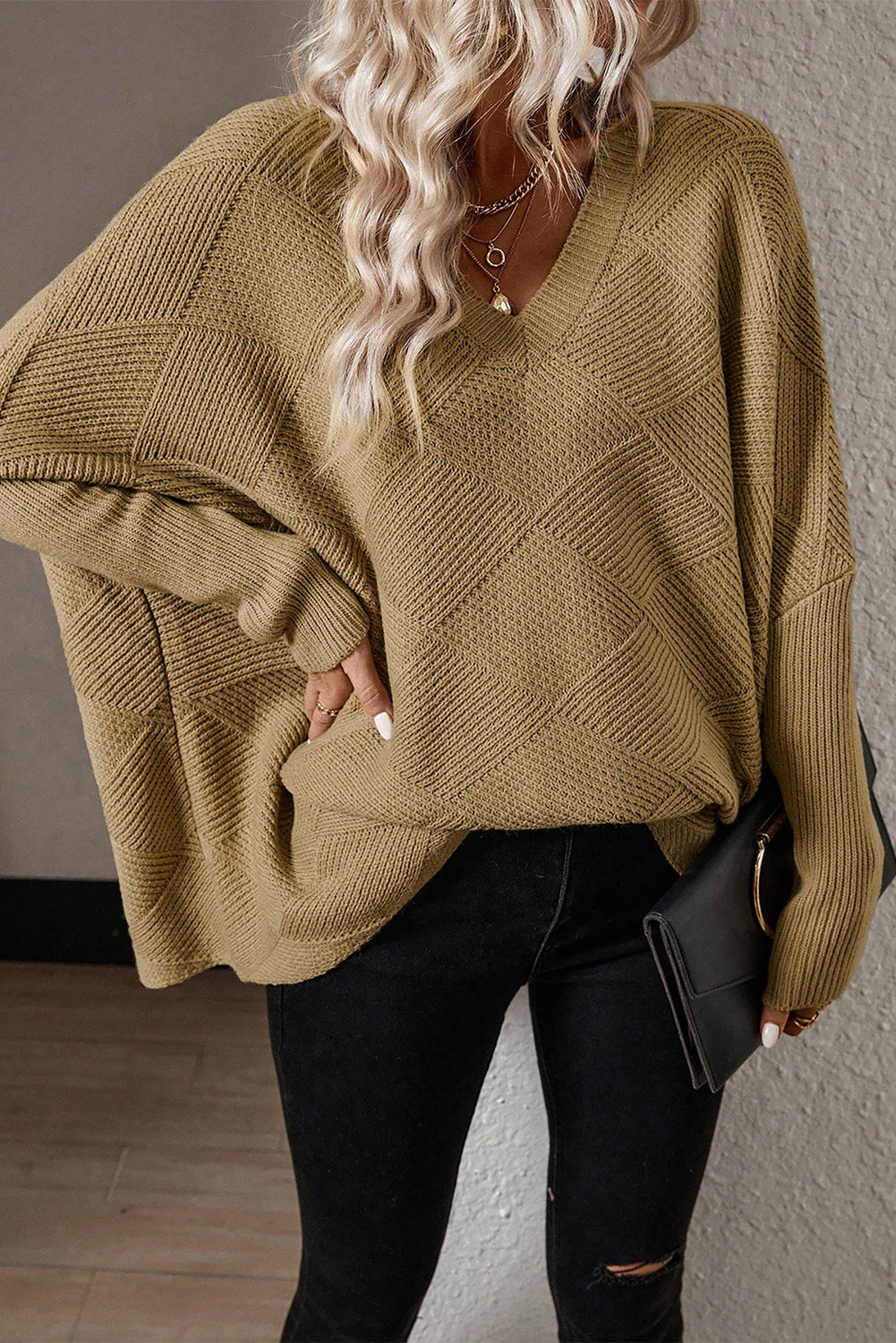 Andrea | Elegant oversized V-neck sweater