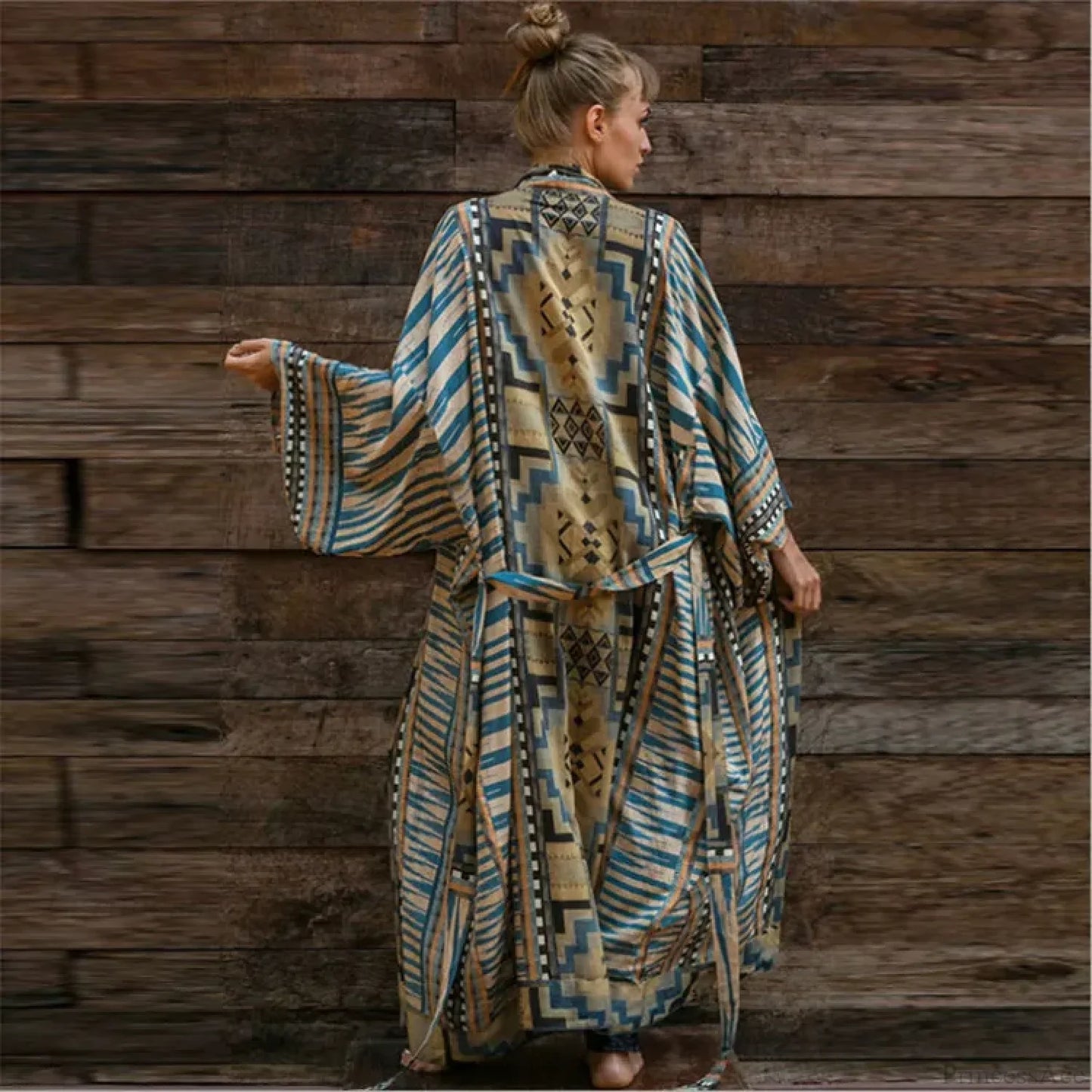 Cotton Floral Print Kimono Cover-up