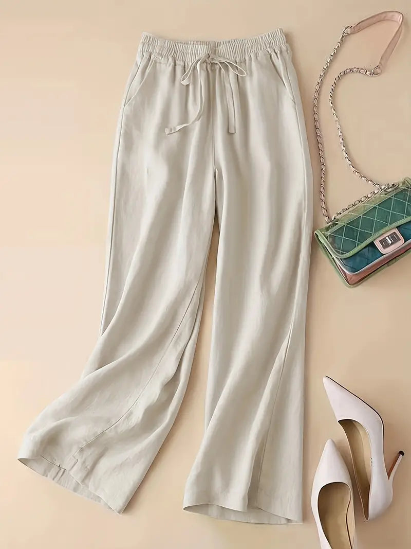 Tiffany® | Elegant Straight Linen Pants