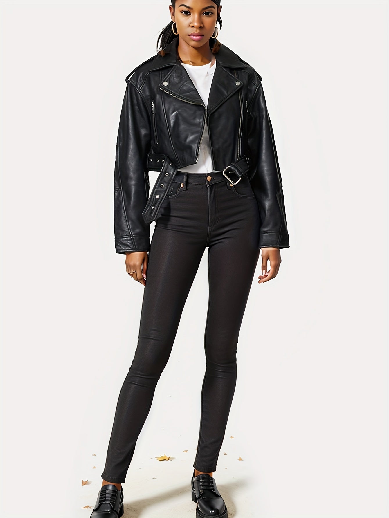 Catalina | Leather jacket with adjustable belt