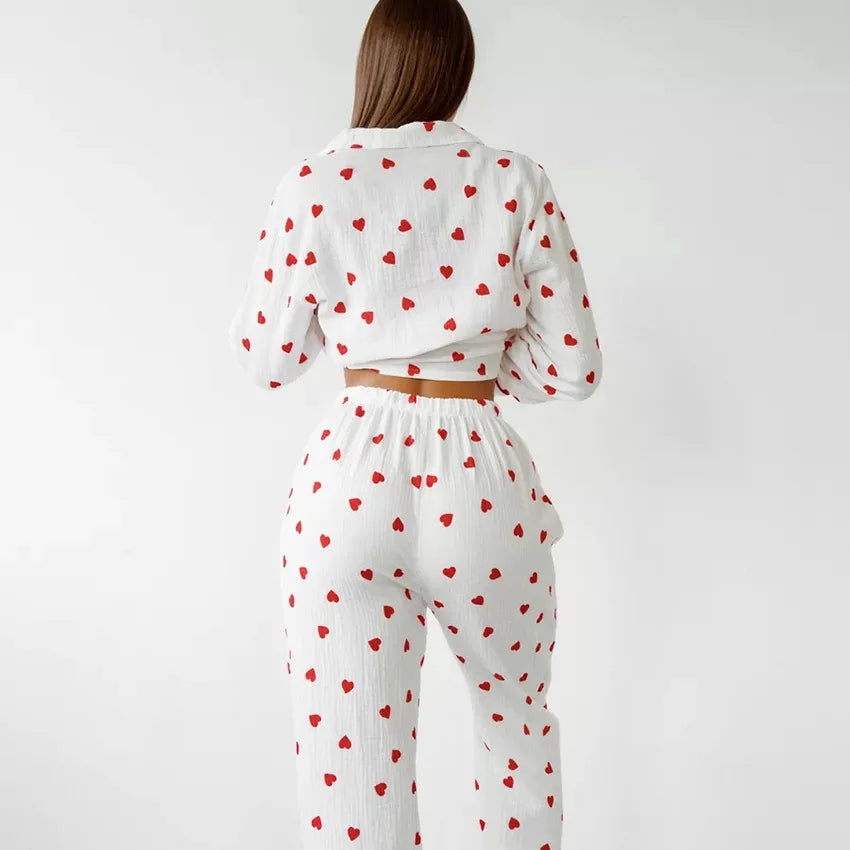 Coralia® | Women's heart-print pajama set