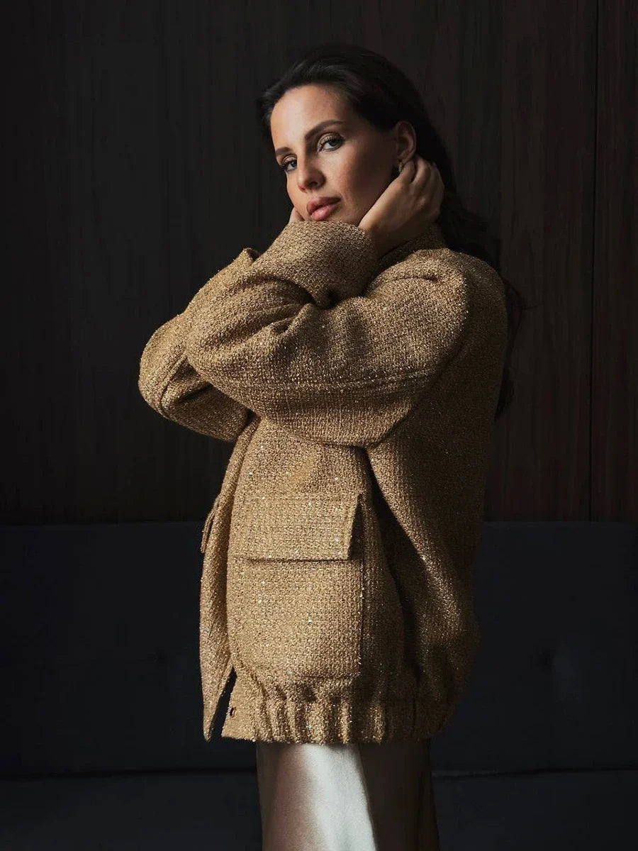 Nora | Shiny tweed jacket for women